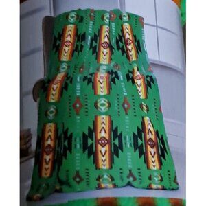 New Neon Green 50x60 Southwest Aztec Fleece Throw Gift Blanket Reversible Lime